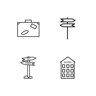 basit Seviyelendirilmiş Icons set seyahat