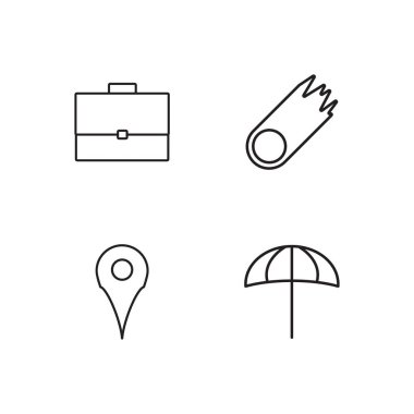 basit Seviyelendirilmiş Icons set seyahat