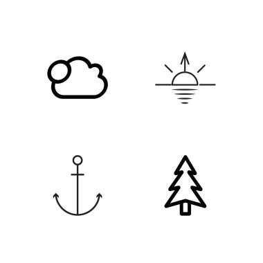 basit Seviyelendirilmiş Icons set seyahat