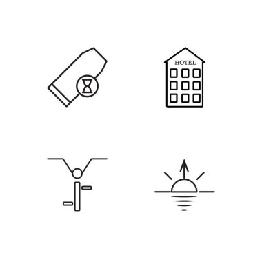 basit Seviyelendirilmiş Icons set seyahat