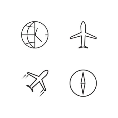 basit Seviyelendirilmiş Icons set seyahat