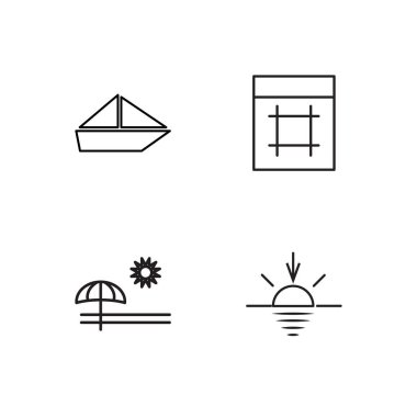 basit Seviyelendirilmiş Icons set seyahat