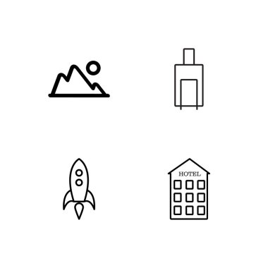 basit Seviyelendirilmiş Icons set seyahat