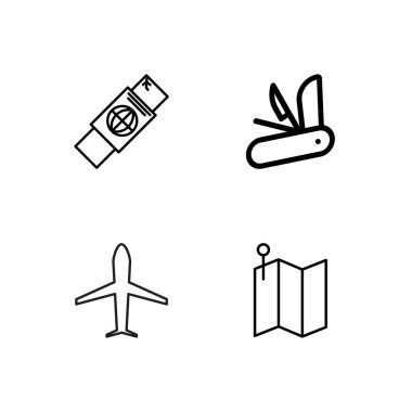 basit Seviyelendirilmiş Icons set seyahat