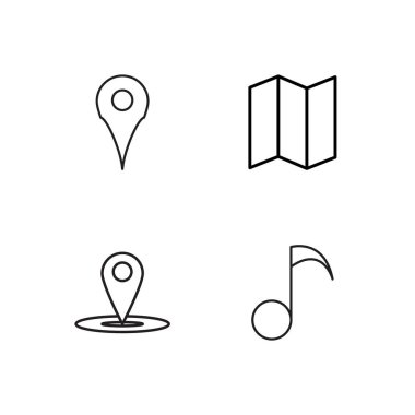 basit Seviyelendirilmiş Icons set seyahat