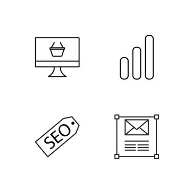 Pazarlama basit Seviyelendirilmiş Icons set