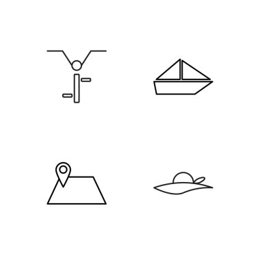 basit Seviyelendirilmiş Icons set seyahat