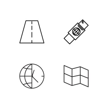 basit Seviyelendirilmiş Icons set seyahat