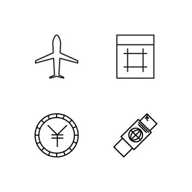 basit Seviyelendirilmiş Icons set seyahat