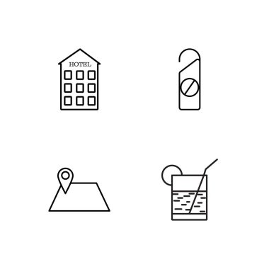 basit Seviyelendirilmiş Icons set seyahat