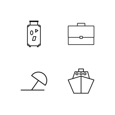 basit Seviyelendirilmiş Icons set seyahat