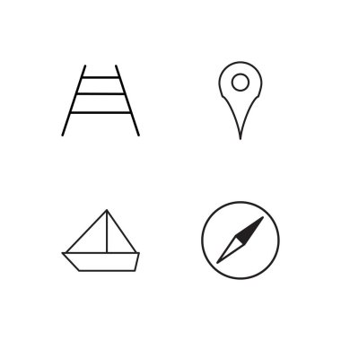 basit Seviyelendirilmiş Icons set seyahat