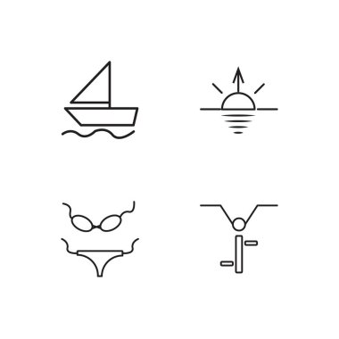 basit Seviyelendirilmiş Icons set seyahat