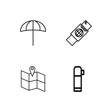 basit Seviyelendirilmiş Icons set seyahat