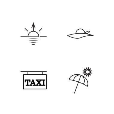 basit Seviyelendirilmiş Icons set seyahat
