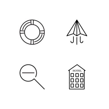 basit Seviyelendirilmiş Icons set seyahat