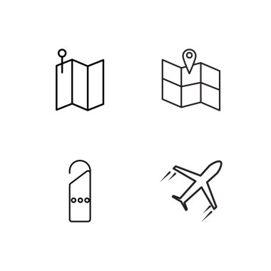 basit Seviyelendirilmiş Icons set seyahat