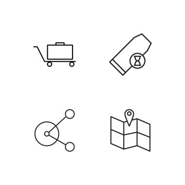 basit Seviyelendirilmiş Icons set seyahat