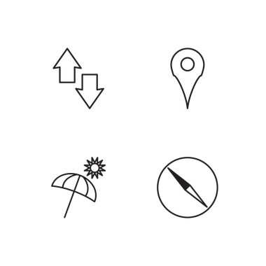 basit Seviyelendirilmiş Icons set seyahat