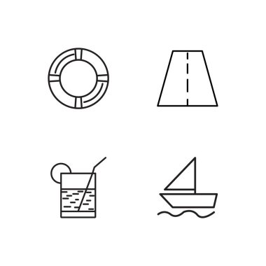 basit Seviyelendirilmiş Icons set seyahat