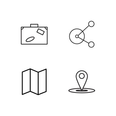 basit Seviyelendirilmiş Icons set seyahat