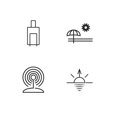 basit Seviyelendirilmiş Icons set seyahat