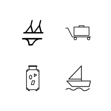 basit Seviyelendirilmiş Icons set seyahat