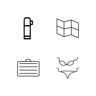 basit Seviyelendirilmiş Icons set seyahat