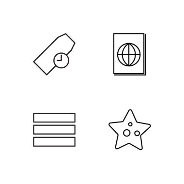 basit Seviyelendirilmiş Icons set seyahat
