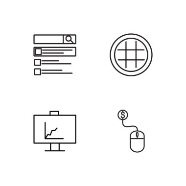 Pazarlama basit Seviyelendirilmiş Icons set