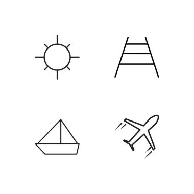 basit Seviyelendirilmiş Icons set seyahat