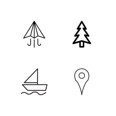 basit Seviyelendirilmiş Icons set seyahat