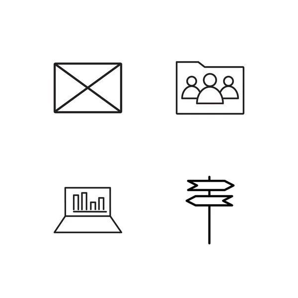 Pazarlama basit Seviyelendirilmiş Icons set — Stok Vektör