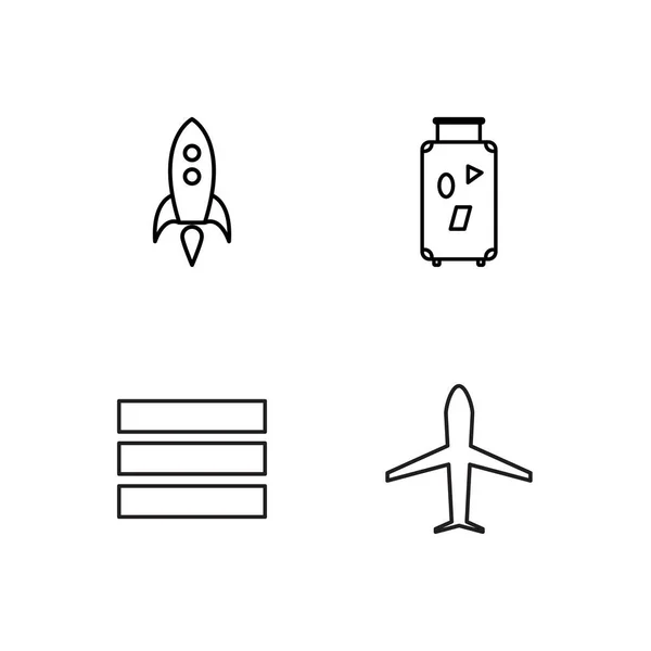 basit Seviyelendirilmiş Icons set seyahat