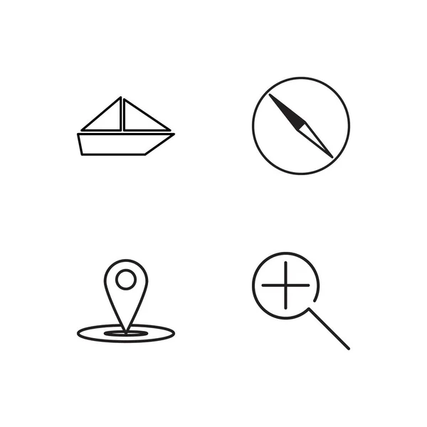 Viaje simple bosquejado iconos conjunto — Vector de stock