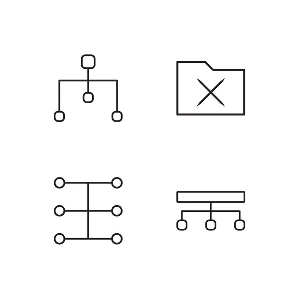 Маркетинг простий викладений набір піктограм — стоковий вектор