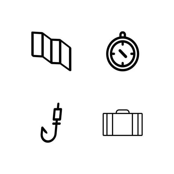 Travel simple outlined icons set — Stock Vector