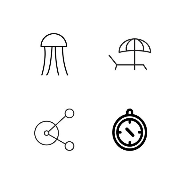 Travel simple outlined icons set — Stock Vector