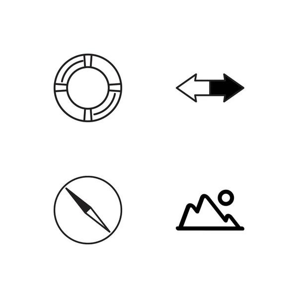 旅行简单概述的图标集 — 图库矢量图片