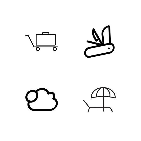 Travel simple outlined icons set — Stock Vector