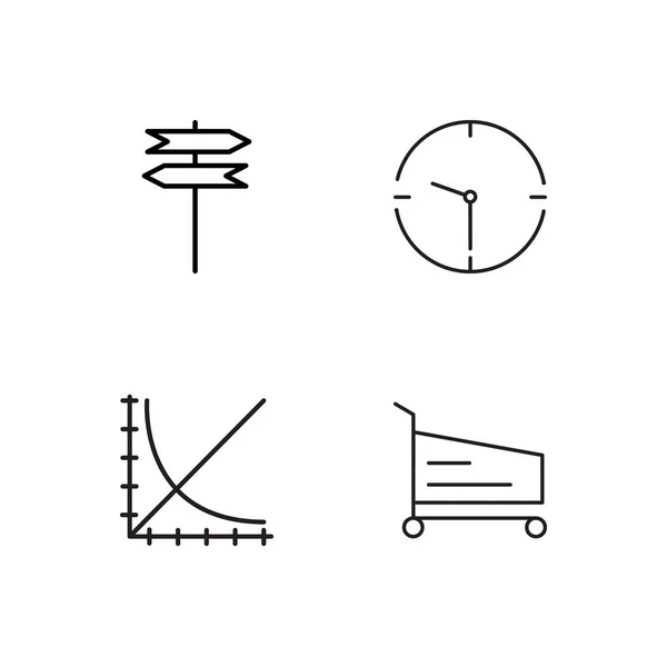 Marketing conjunto de ícones delineados simples —  Vetores de Stock