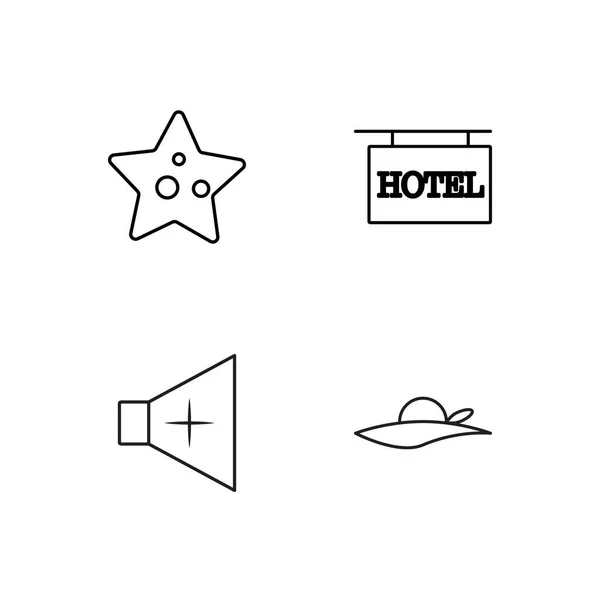 Viaje simple bosquejado iconos conjunto — Vector de stock