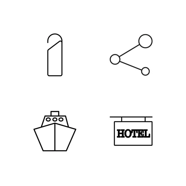 Travel simple outlined icons set — Stock Vector