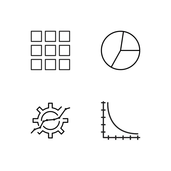 Comercialización simple bosquejado iconos conjunto — Vector de stock