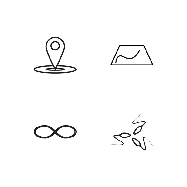 旅行简单概述的图标集 — 图库矢量图片