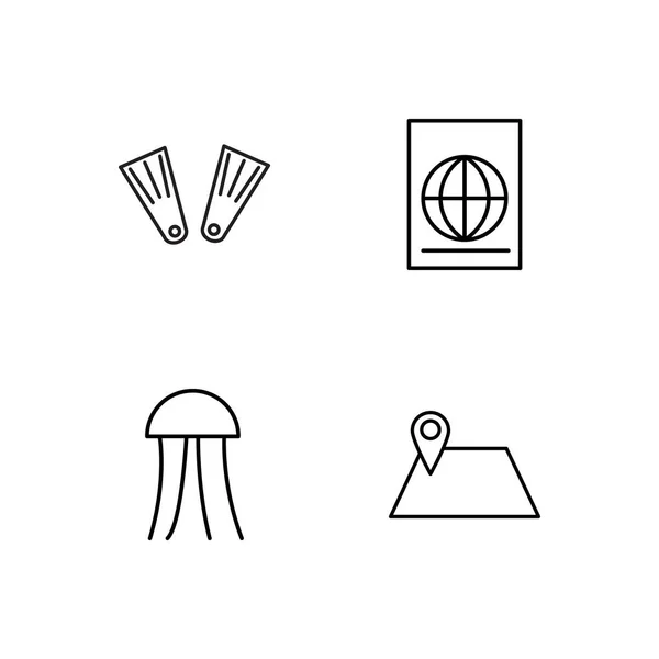 basit Seviyelendirilmiş Icons set seyahat