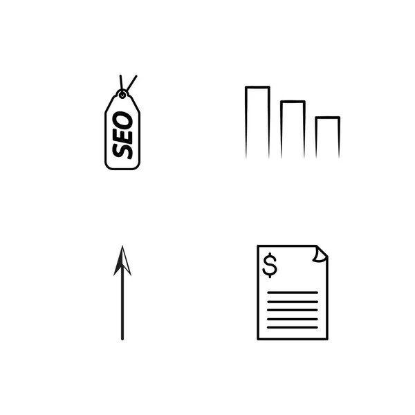 Pazarlama basit Seviyelendirilmiş Icons set — Stok Vektör