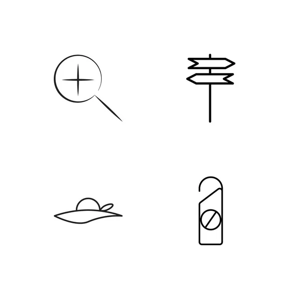 Voyage simple icônes esquissées ensemble — Image vectorielle