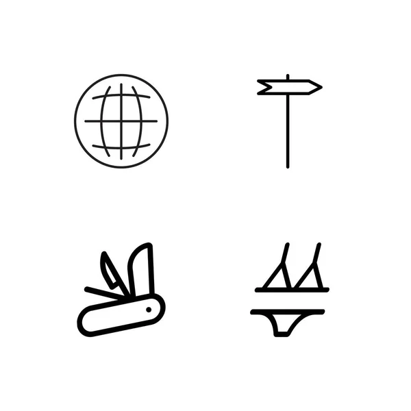 Travel simple outlined icons set — Stock Vector