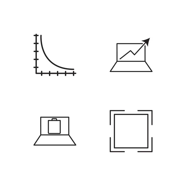 Markedsføring enkle skitserede ikoner sæt – Stock-vektor